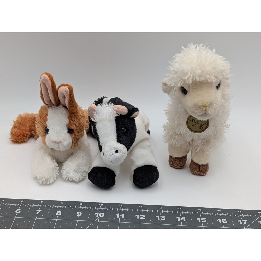 Miyoni Tots Aurora Llama Cow Rabbit Plush‎ Lot Stuffed Animal Toy